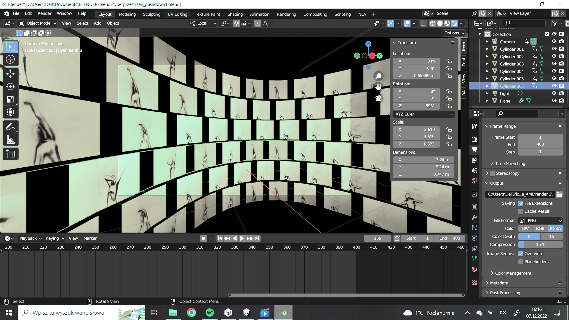 Screenshot z animacji poklatkowej postaci w ruchu.