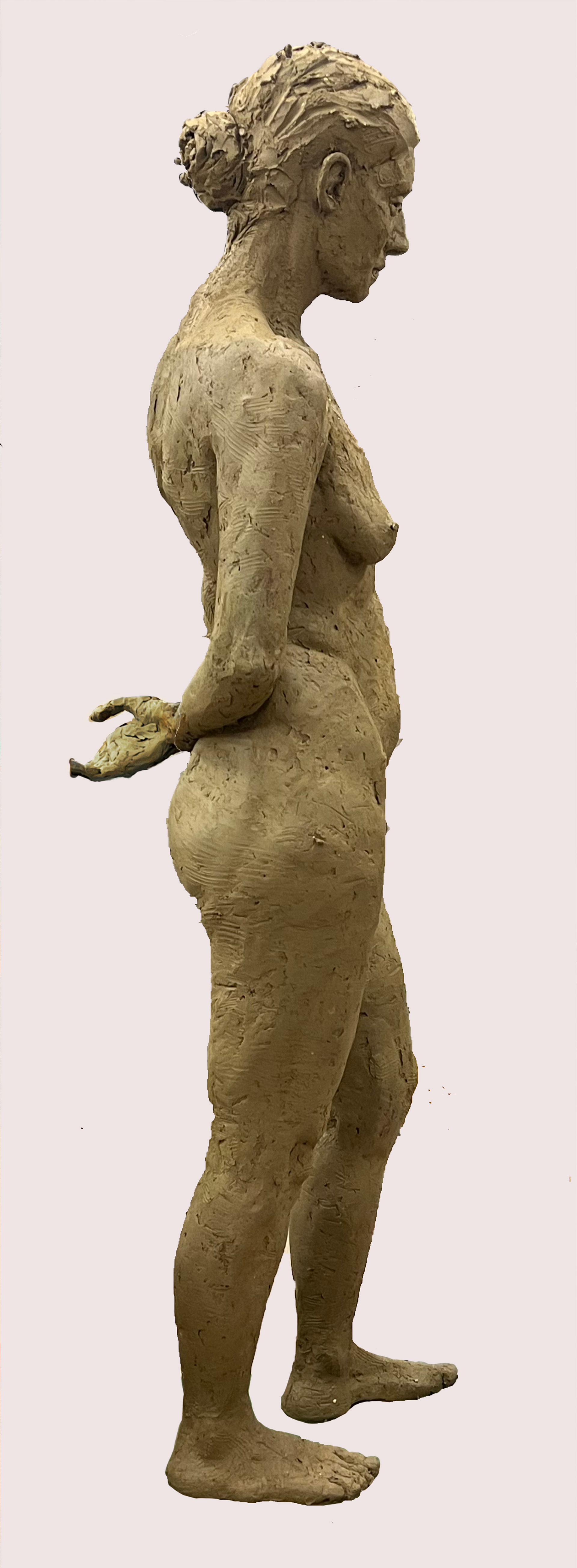  Pełnowymiarowe studium kobiecego aktu w klasycznej dla rzeźby pozienazywanej kontrapostem