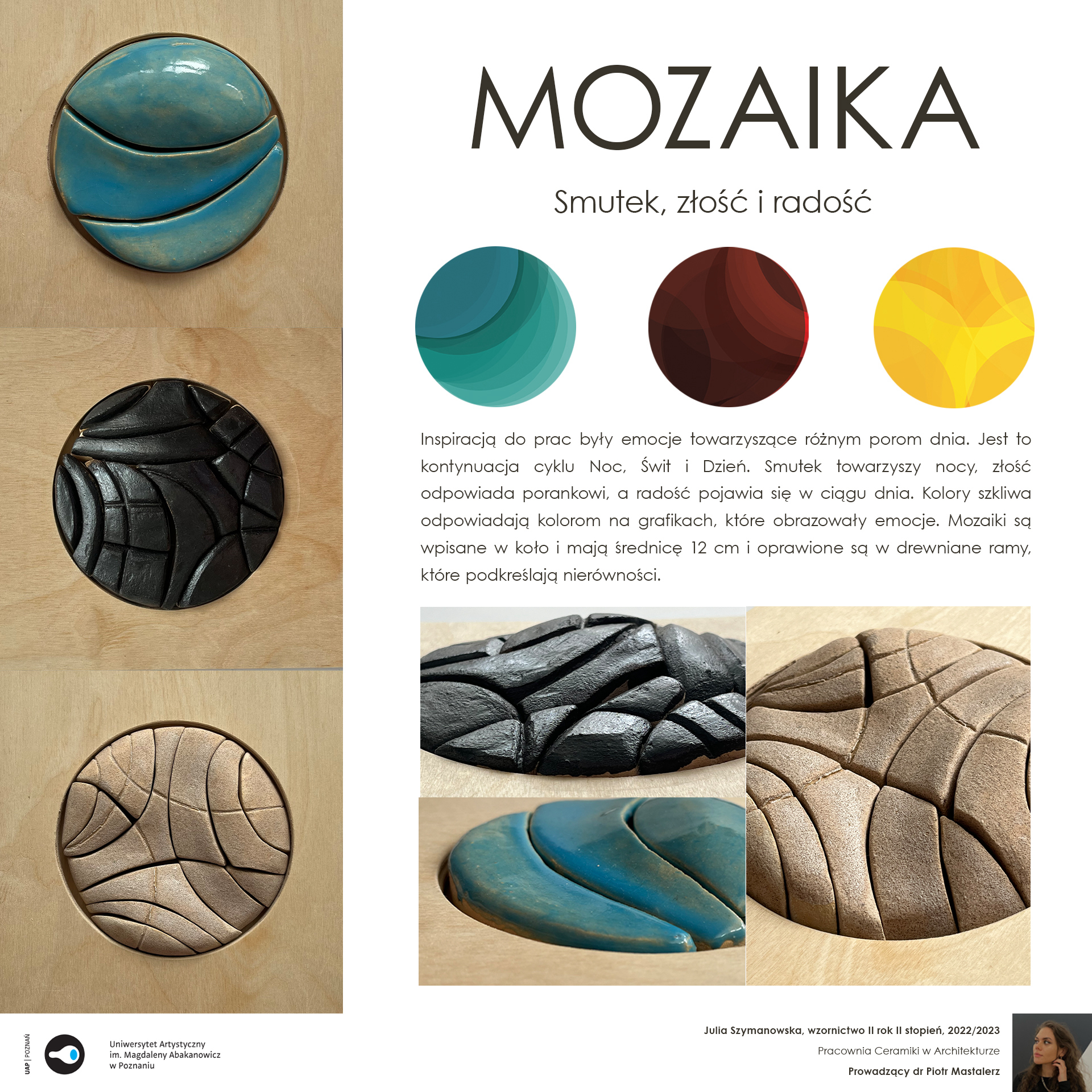 Opis alternatywny: Ceramiczne kompozycje w formie kolorowych kół.