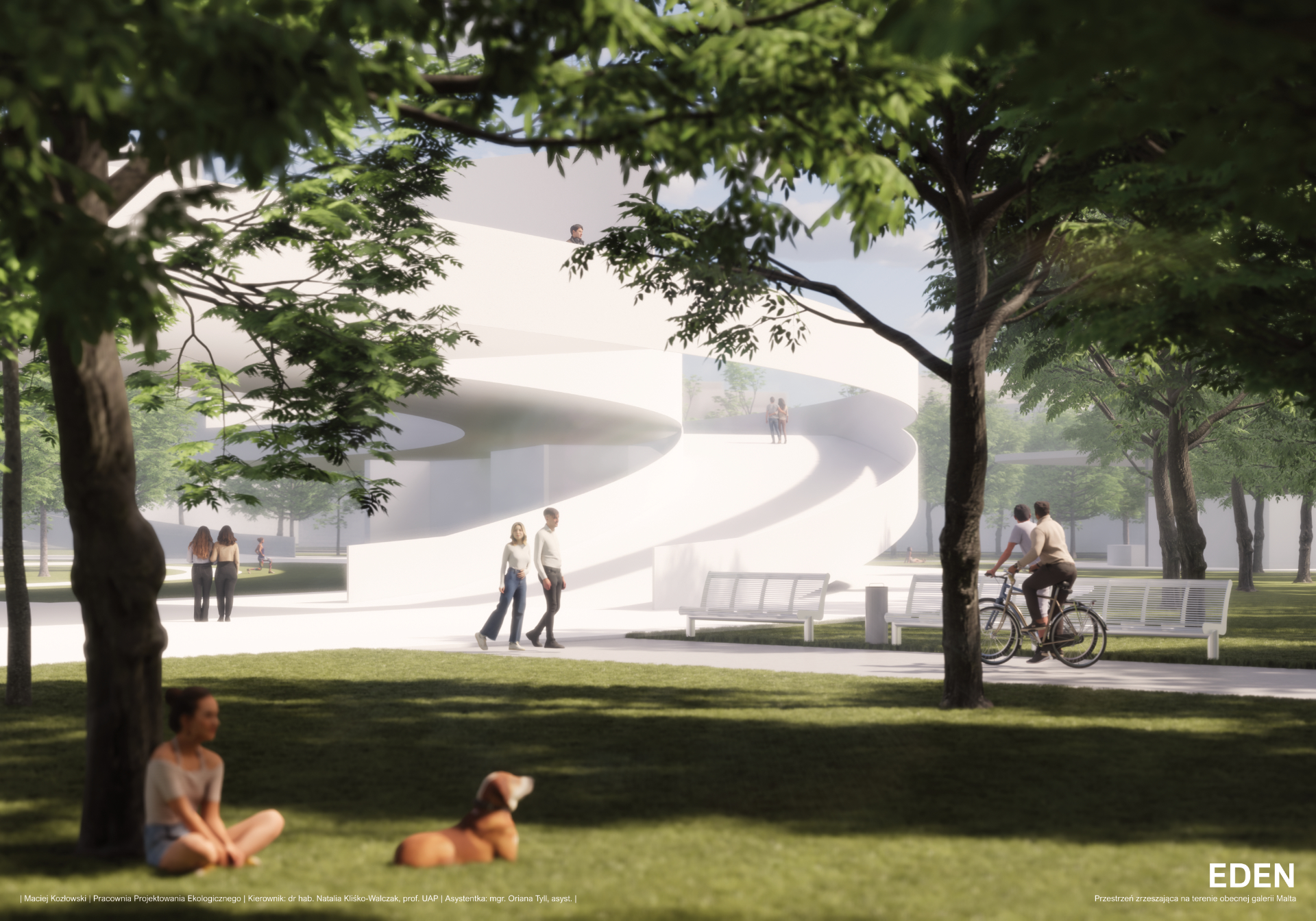 plansza z wizualizacją architektury w kontekście parku